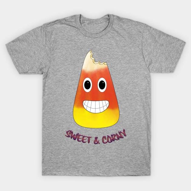 Sweet & Corny Halloween Candy Design T-Shirt by StephJChild
